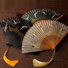 Chinese Style Crane Folding Fan