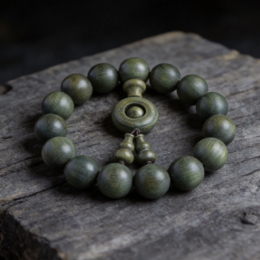Natural Green Sandalwood Prayer Beads Bracelet