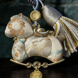 Song Brocade Horse Double-side Embroidery Pendant