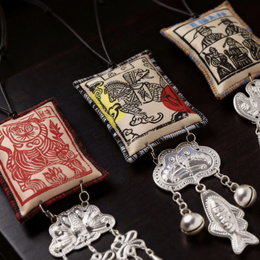 Yunnan Intangible Heritage Jiama Amulet Pouch Necklace